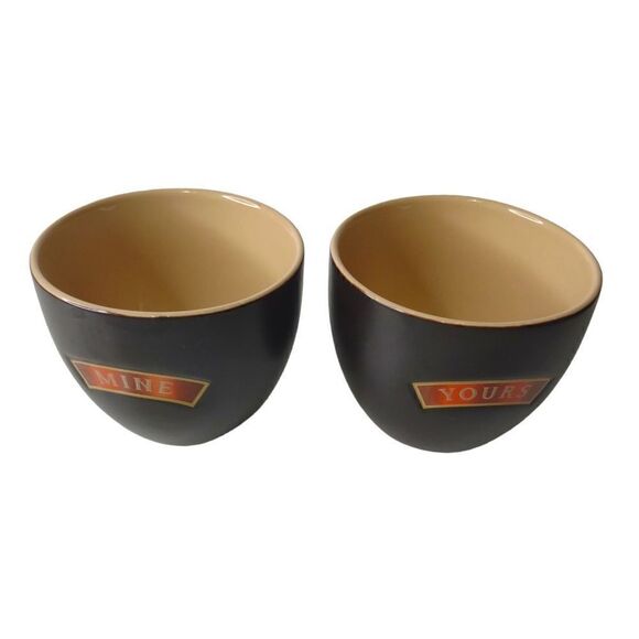 Ceramic Cups 'You're Mine' Brown Tan NEW 10 OZ. Single Two Hand Hold Bailey's - Picture 5 of 5